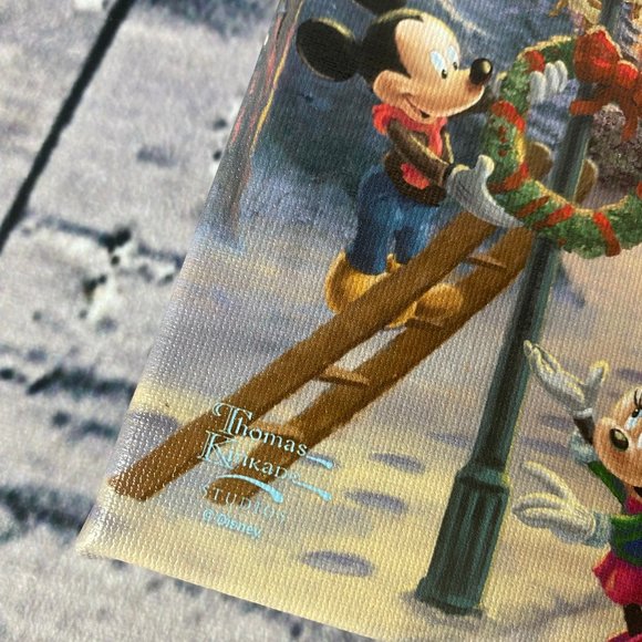 Disney Parks Thomas Kinkade Canvas Christmas Art Signed Dirk Wunderlich 8 x 10 - Picture 4 of 6